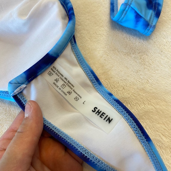 Electric Blue & Light Blue Tie Die Bikini - Picture 8 of 14